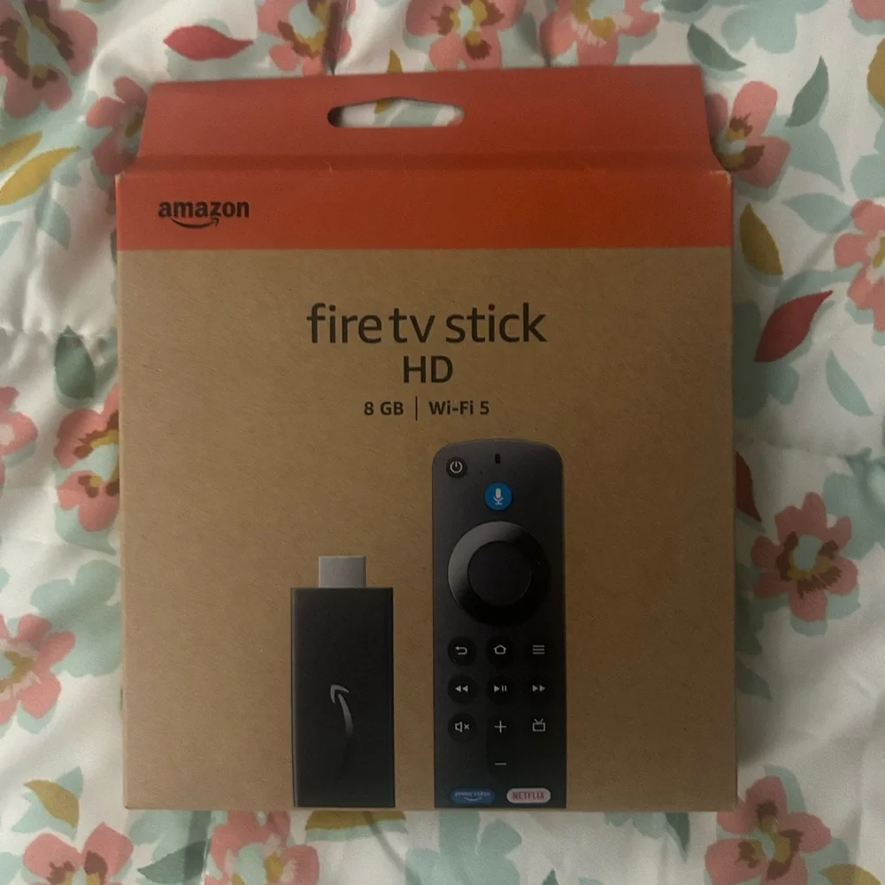 Amazon Streaming Device in Black with Orange Accent Box - Picture 1 of 4